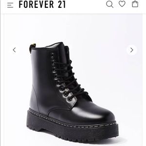 Faux Leather Platform Combat Boot